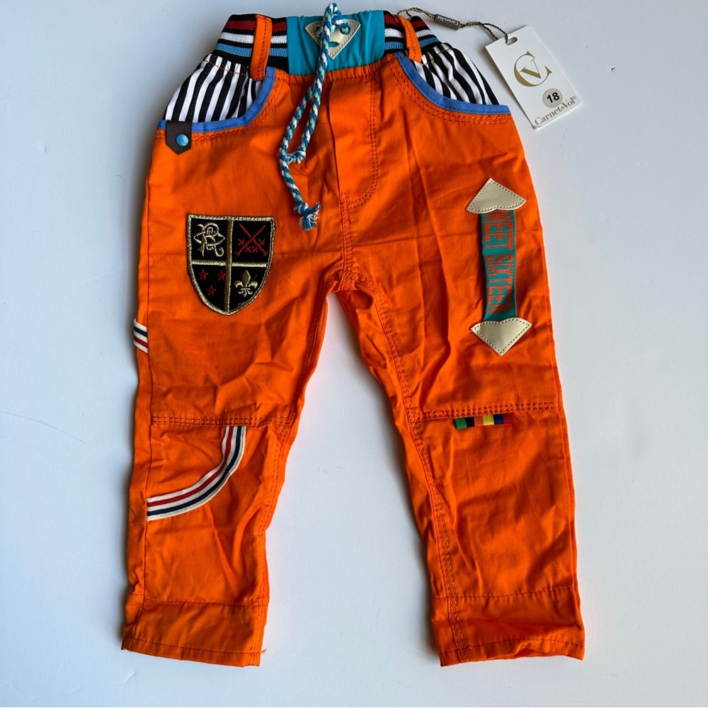 CarnetdeVol Prince Fashion Costume for Boy Kids Pants Size 18 Orange So Cute